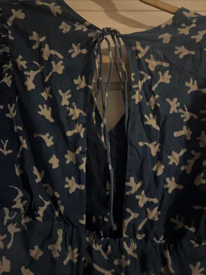Blue Bird-Print Bohemian Dress thumbnail 6