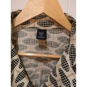 GAP Trench Coat, Geo Print, Ivory, Black & Tan, Sz: XS No Belt thumbnail 7