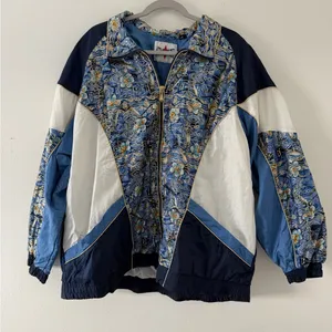 VINTAGE- Active Frontier 90’s Windbreaker Bomber Jacket Aztec size XL thumbnail 1