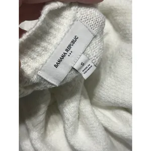 Banana Republic Off White Textured Cotton Blend Pullover‎ Sweater Size S thumbnail 6