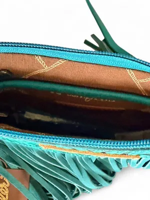 NWT Wrangler Turquoise Tooled Fringe Crossbody Bag thumbnail 9