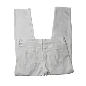 Oasis by Eunina White Distressed Jeans Size 11 Mid Rise Straight thumbnail 4