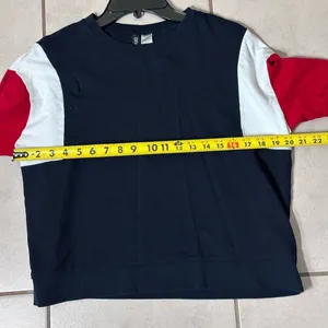 H&M Divided Multi Color Red Navy White Long Sleeve Pullover Sweater Size‎ M thumbnail 5
