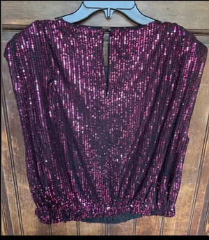 South Boutique Pink Sequin Top, size L, NWT thumbnail 2