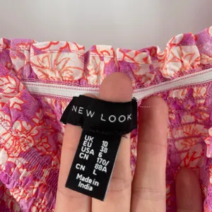 ASOS x NEW LOOK Dress Size 6 Smocked Floral Ruched Pink Orange Mini Sweetheart thumbnail 5