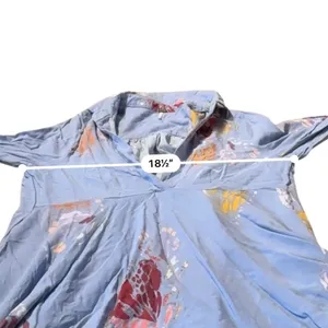Free People Field of Butterflies‎ Tunic Top Women's Small Blue Floral Boho thumbnail 7