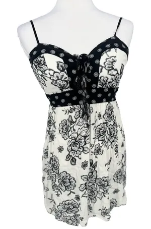 Charlotte Russe Baby Doll Y2K Mini Dress Spaghetti Strap XS Floral Boho Festival thumbnail 1