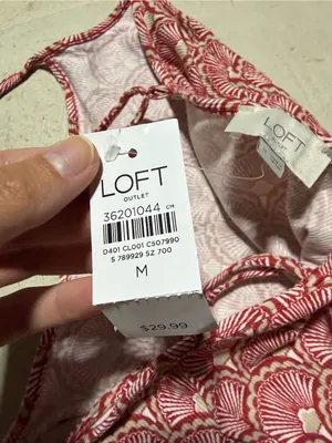 Loft outlet NWT Patterned Spaghetti Strap Tank Top MEDIUM MSRP$30 thumbnail 8