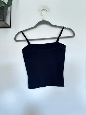 Babaton Aritzia Black Ribbed Sculpt Knit Tank Top Cami Size Small thumbnail 2