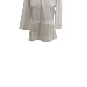 Marni White Cotton Mock Neck Peplum Blouse Top White Italy‎ 38 US 2 thumbnail 4