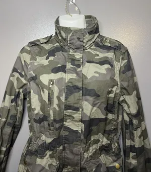 Love Tree Jacket Womens Medium Green Camo Military Zip Pockets Lightweight thumbnail 1