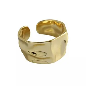 NEW Hammered‎ Yellow Gold Plated Ring thumbnail 6