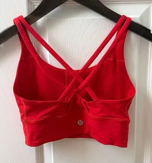 Lululemon Energy Longline Bra *Medium Support, B–D Cups in Hot Heat thumbnail 1