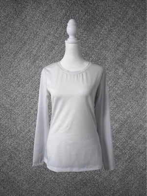 White Long Sleeve Performance Athletic Base Layer Size L thumbnail 2