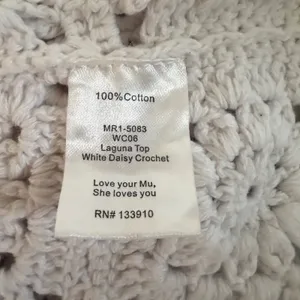 Show Me‎ Your Mumu Laguna Top White Daisy Crochet Cotton Boho Crop XS Festival thumbnail 6