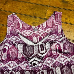 ANA A New Approach Womens Purple Geometric Honeycomb Sleeveless‎ Knit Dress M thumbnail 3