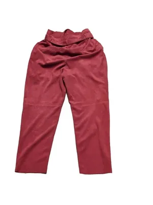 Free People Red Nightfall Vegan Suede High Rise Belted Pants Size 4 thumbnail 10