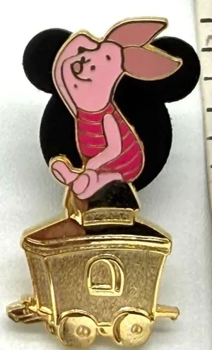 Disney Pin Piglet on Gold Train Engine Winnie the Pooh Transportation Series thumbnail 1