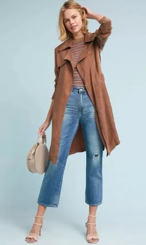 Anthropologie x Moth Carrie Belted Trench Coat Size X-Small Open NO BELT thumbnail 1