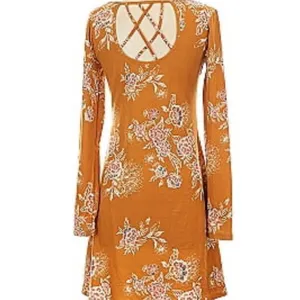 Mudd  fall Orange Floral Long Sleeve Dress thumbnail 9