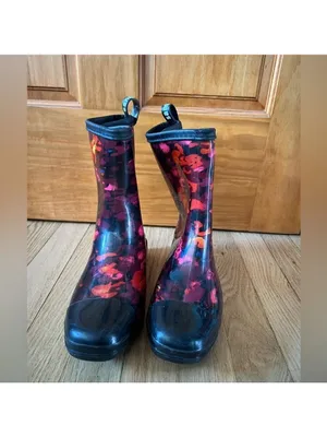 Sanmm Womens Floral Rain Boots thumbnail 2