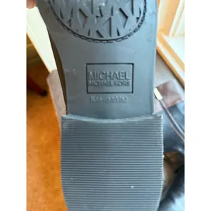 Michael Kors Boots Black Brown Knee High Riding Boots MK Logo Detail‎ Size 5 thumbnail 5