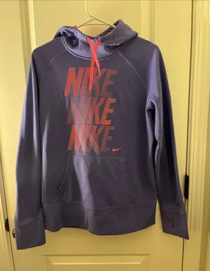 Nike Women's Therma-Fit Hoodie Sweatshirt Size L Purple Pink thumbnail 1