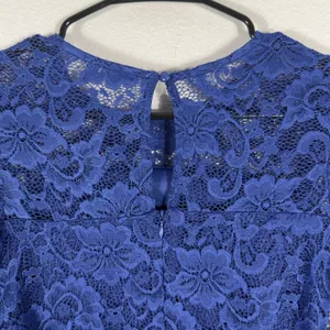 Social‎ Stories Women's Royal Blue Long Sleeve Lace Mini Dress Formal Size Small thumbnail 11