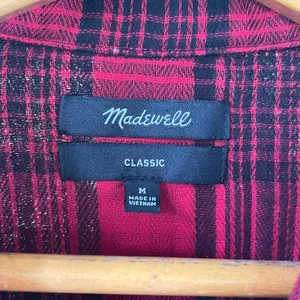 Madewell Women's Classic Ex-Boyfriend Shirt Red & Black Plaid Size M thumbnail 8