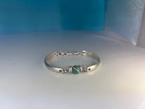 Sterling Silver Malachite Hook Bracelet  thumbnail 3