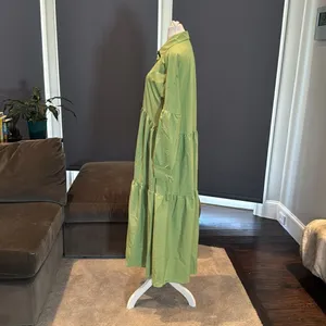 Women’s Lightweight Long Sleeve Loose Maxi Bohemian Ruffle Hem Dress Size M NEW thumbnail 7
