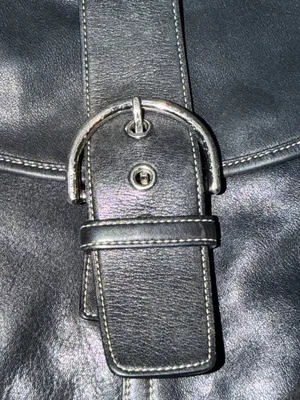 Vintage Y2K Coach Soho Legacy Flap Bag Black Leather F9S 9481 Buckle Snap Estate thumbnail 2