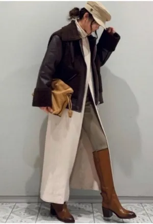 Zara Leather Knee High Block Heel Pull On Boots thumbnail 1