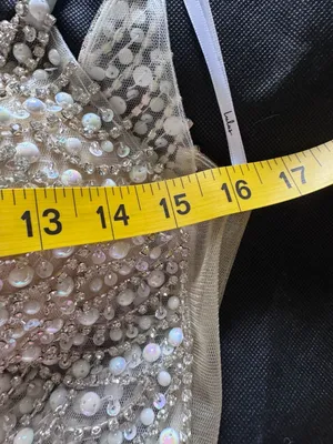 NWT Lulus Size 6 True Love White Beaded Rhinestone Maxi Dress Wedding Gown thumbnail 12