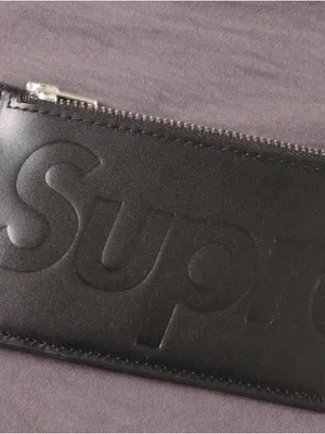 Supreme Black Embossed Leather Zip Wallet thumbnail 2