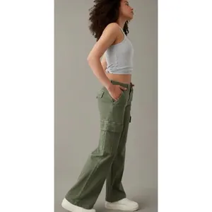 ✨AE Dreamy Drape Stretch Cargo Super High-Waisted Baggy Wide-Leg Sz 0 Pants✨ thumbnail 2