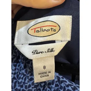 Talbots Size 8 100% Silk‎ Blue Sleeveless Floral Maxi Midi Dress thumbnail 5