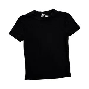 Divided H&M Basic Capsule Black Short Sleeve Crew Neck Crop Top T Shirt Size XS thumbnail 1
