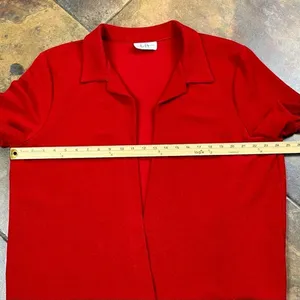 Los Angeles Women Red Short Sleeve Open Front Cardigan thumbnail 8