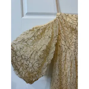 Verb by Pallavi Singhee Ninon Ivory Gold Sequin Tulle Midi Dress Small Fairy NWT thumbnail 4