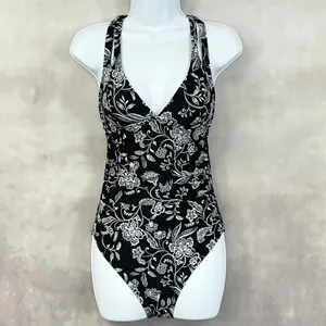 Cupshe One Piece Swimsuit Womens Small Floral Stretch Beach Resortwear Botanical thumbnail 15