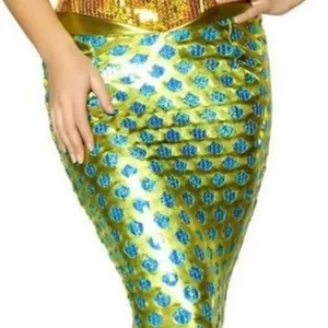 NEW Roma Green Mermaid Tail Skirt Costume w/ Blue Sequins & Back Zip Large thumbnail 4