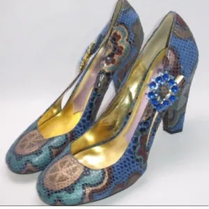 Hale Bob Blue Heels Shoes thumbnail 3
