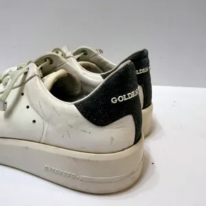 Golden Goose PureStar Low Top Sneakers White Leather Glitter Heel Size 38 US 8 thumbnail 8