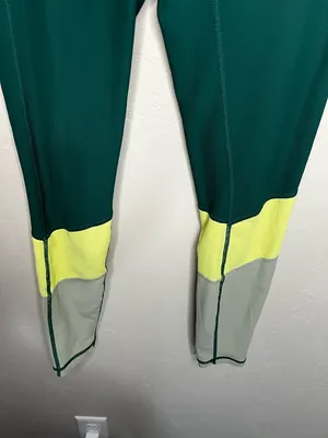 Wilo The Label Green Colorblock Ribbed Performance Leggings‎ thumbnail 4