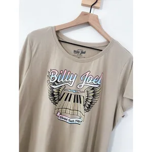 Billy Joel World Tour 1984 Women's Graphic Music T-Shirt 2XL Beige Short Sleeve thumbnail 2