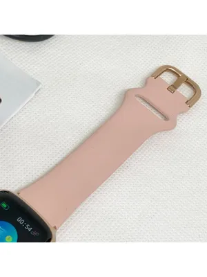 Fitness tracker smart watch rose gold tone case 26mm pink silicone band thumbnail 5