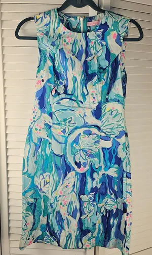 Lilly Pulitzer Womens Aquatic Garden Sleeveless‎ Shift Dress XS thumbnail 1