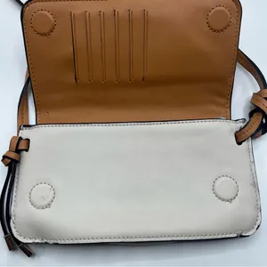 Zara Thin Crossbody Wallet Purse Tan White thumbnail 8