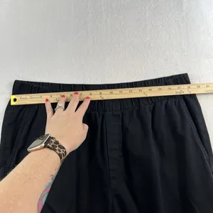 Gap XL Cargo Pants Mid Rise Black Twill Pull On Boho Elastic Waist Boho Grunge‎ thumbnail 12